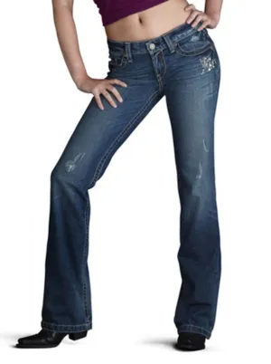 Amber Destructed Boot Cut Jeans