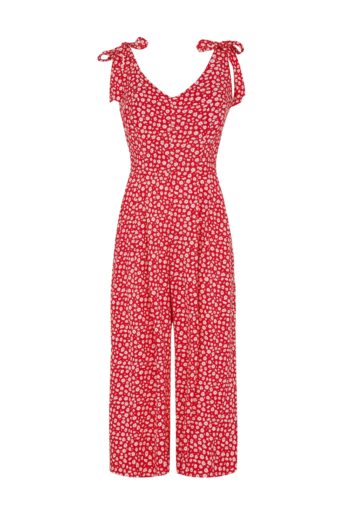 Anna Red Ditsy Daisy Jumpsuit