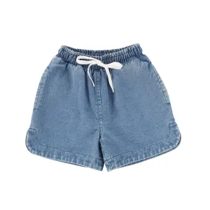 BAMBOO BLUE DENIM STRING TIE SHORTS [FINAL SALE]