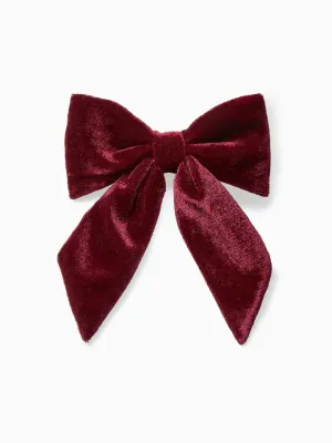 big velvet burgundy bow clip