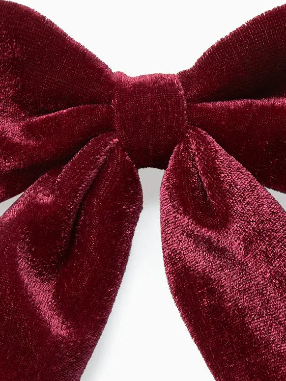 big velvet burgundy bow clip