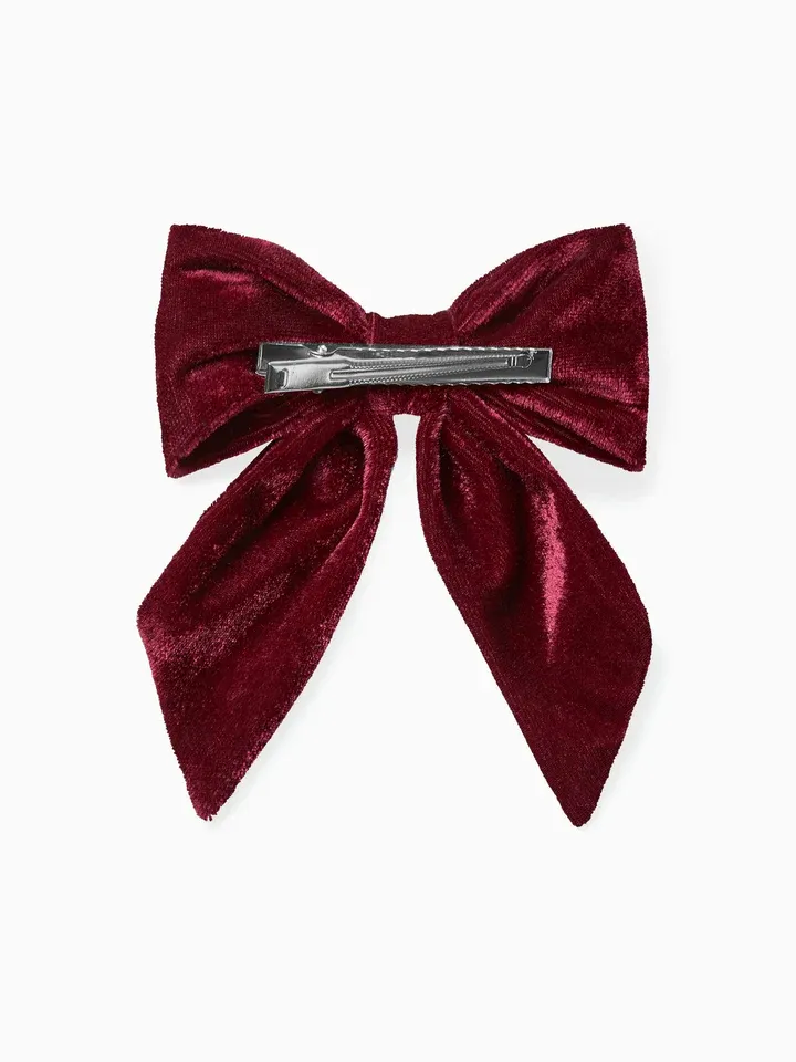 big velvet burgundy bow clip