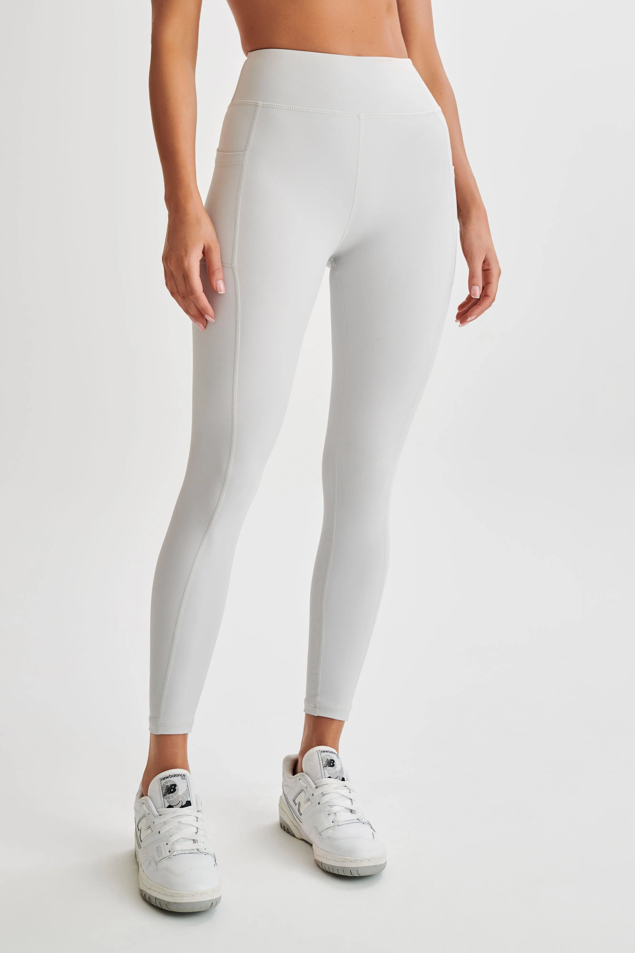 Briar V Back Leggings With Pockets - Ice Grey