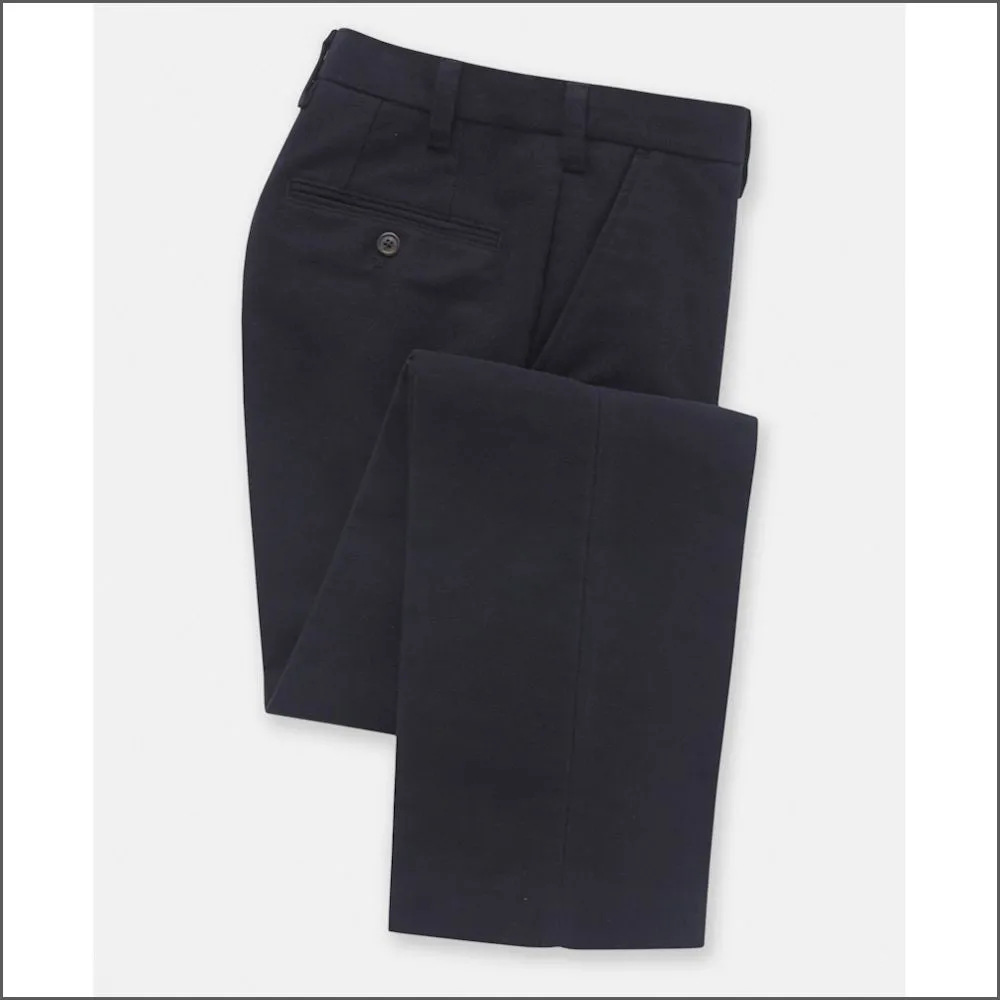 Brook Taverner Navy Kerswell Moleskin Trousers-