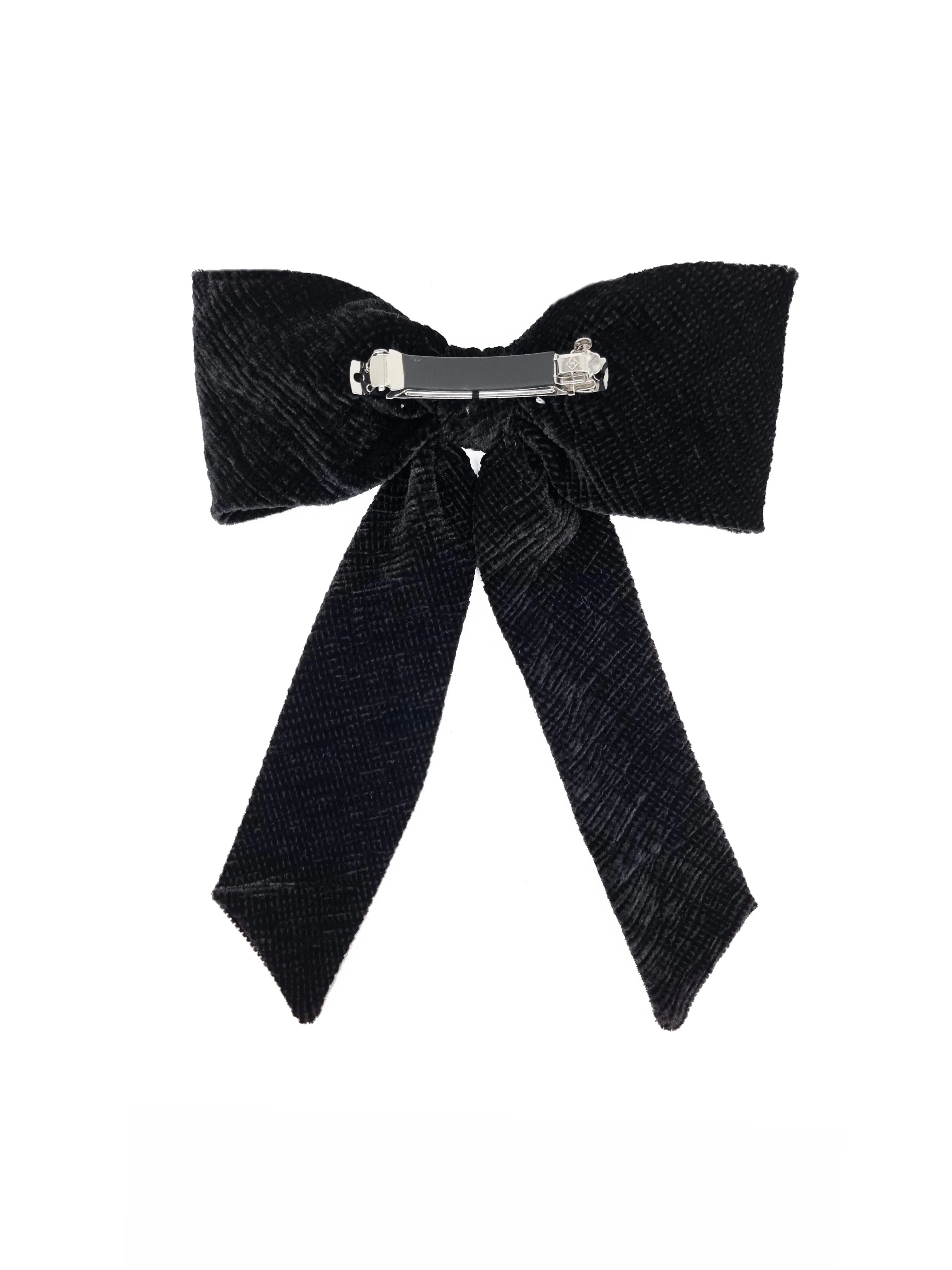 CRINKLE VELVET BOW BLACK