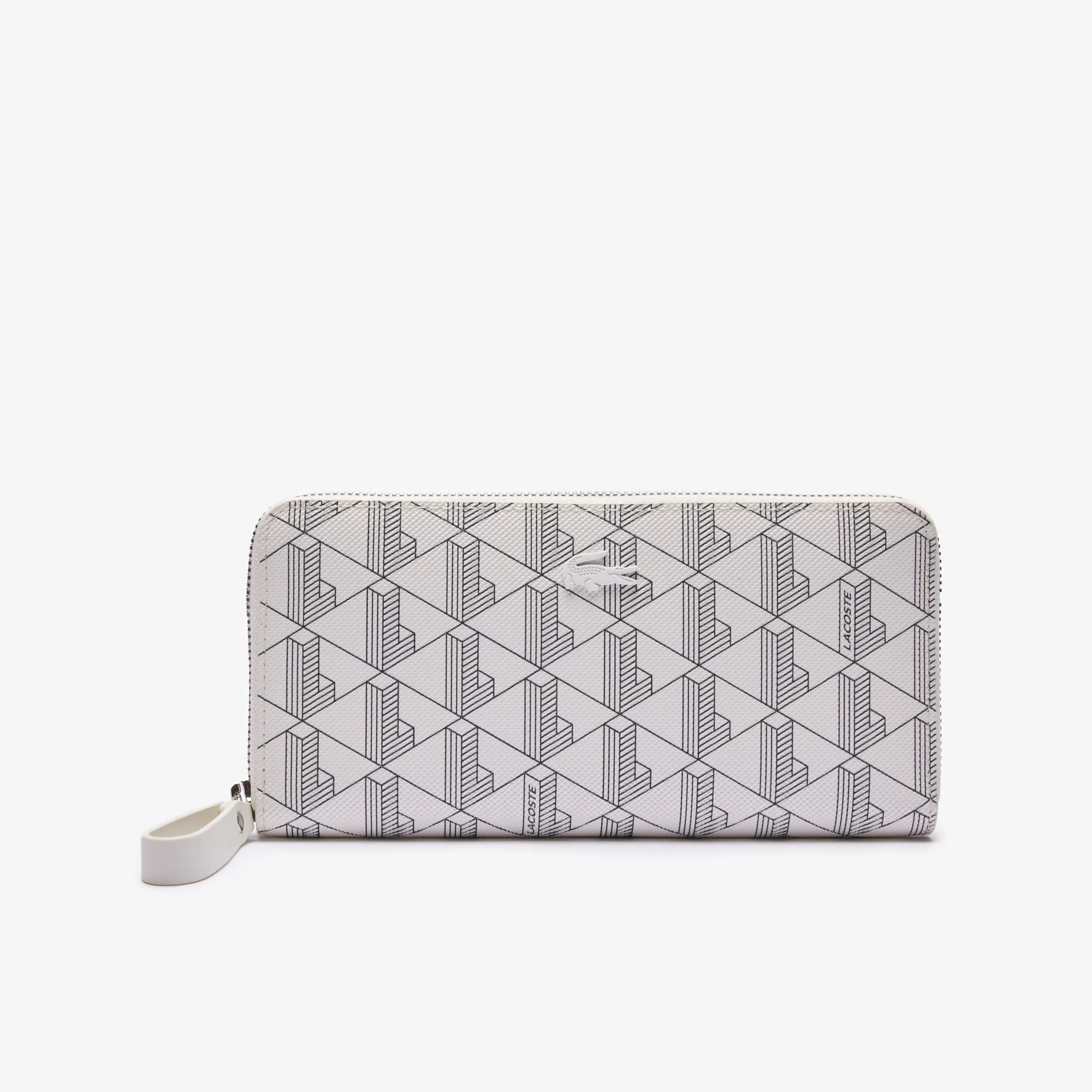 Daily Lifestyle Women's Lacoste Monogram Print Zip Wallet