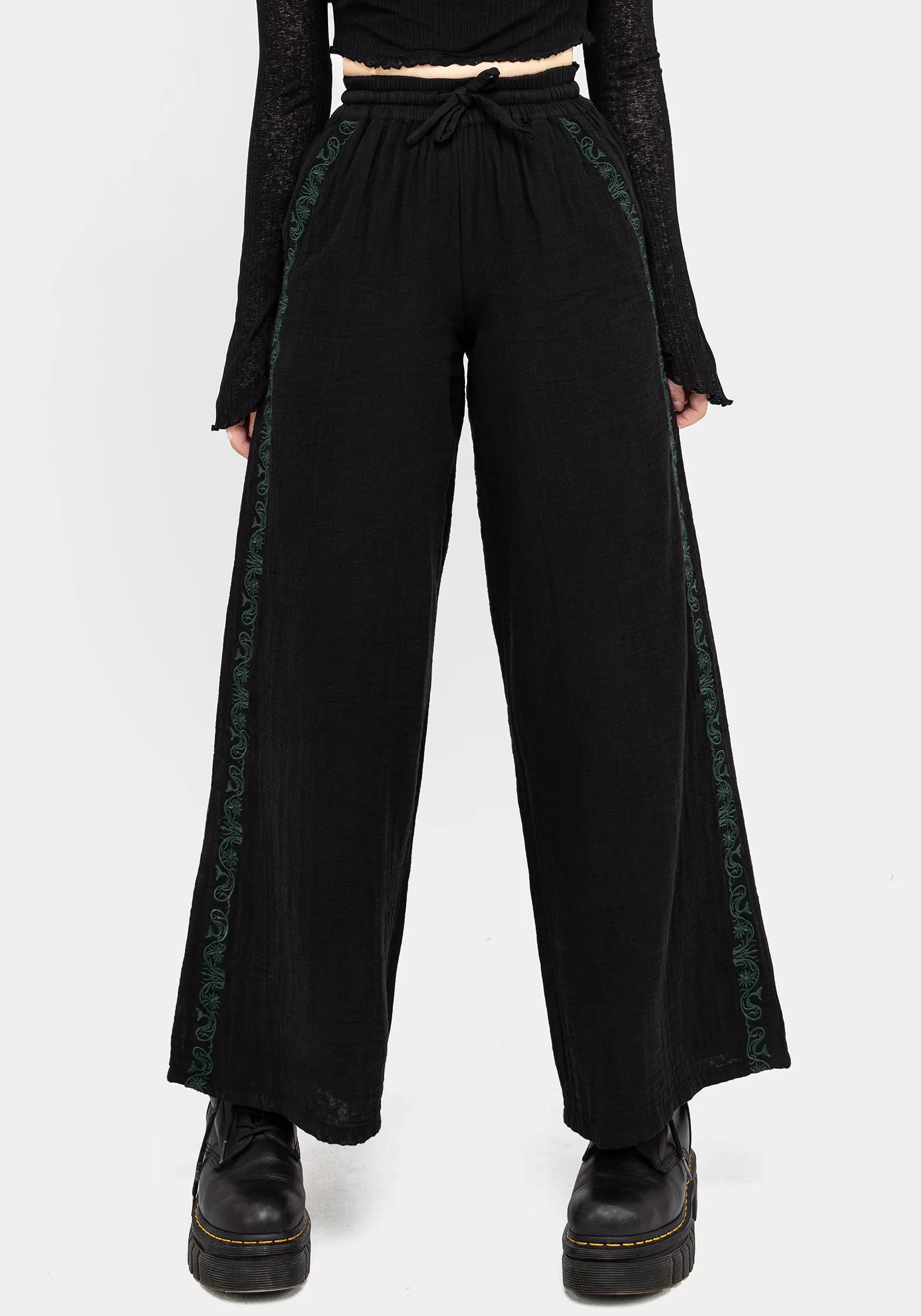 Damiana Embroidered Cotton Trousers