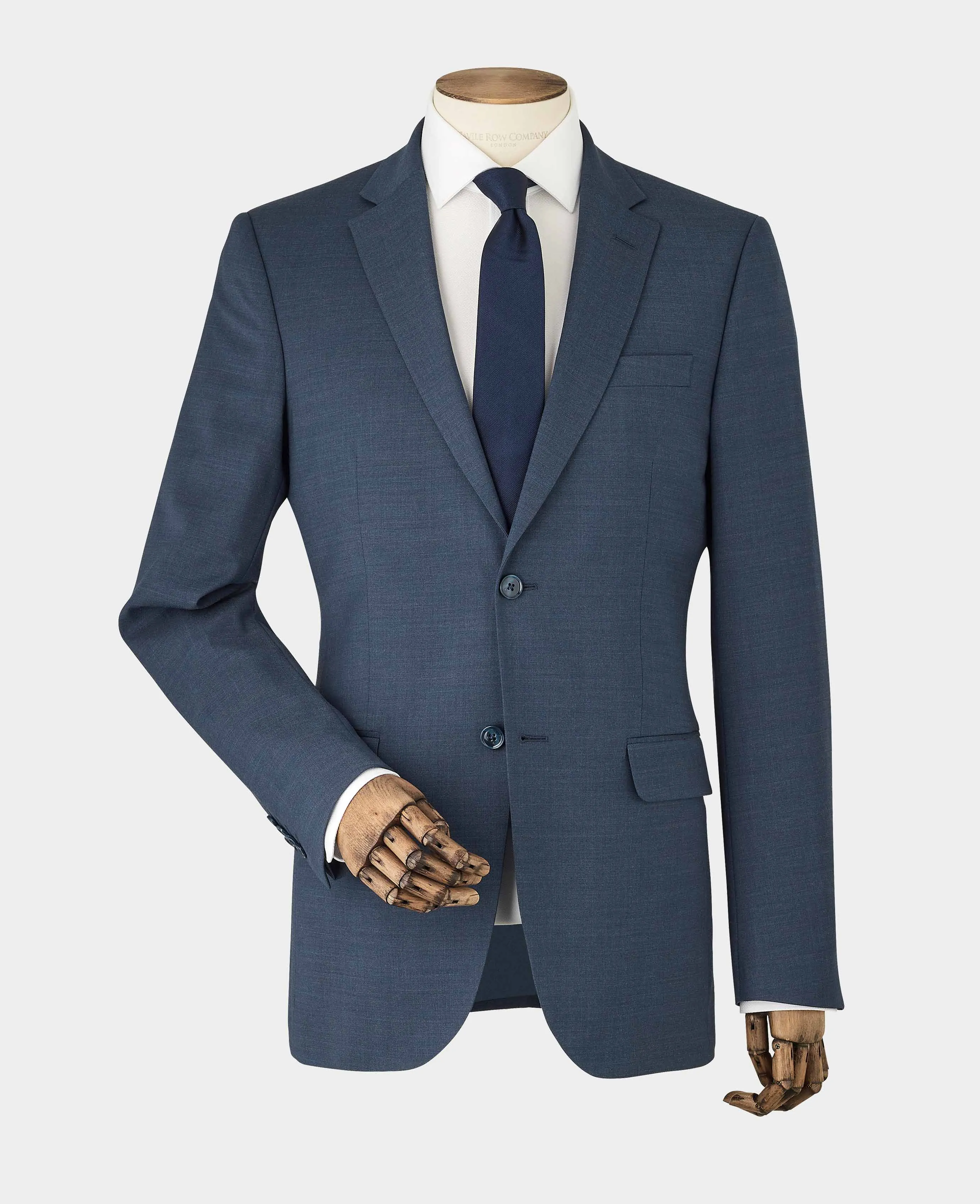 Dark Blue Wool-Blend Tailored Suit