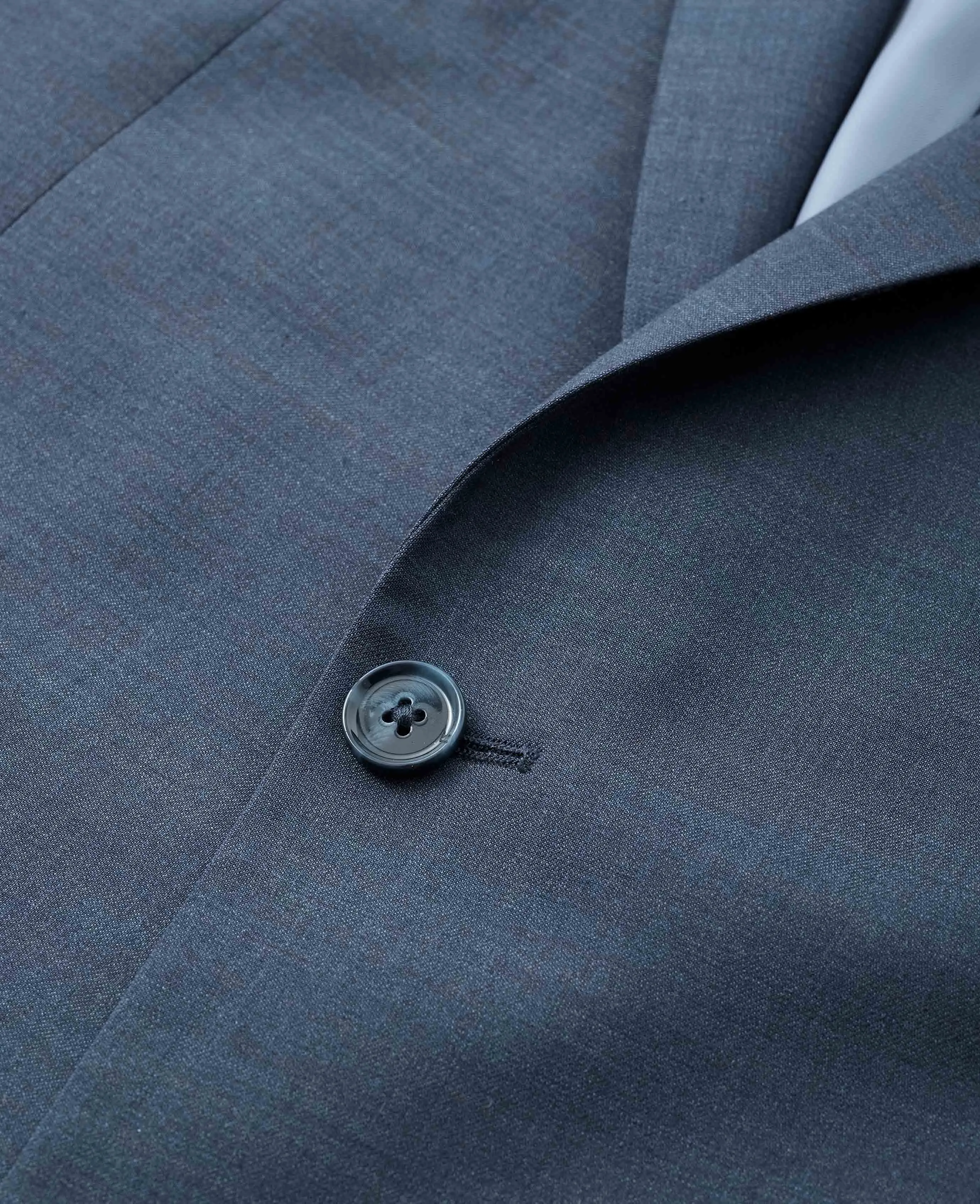 Dark Blue Wool-Blend Tailored Suit