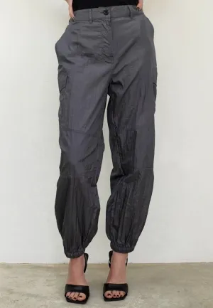 DISTANCE DARK GREY CARGO TROUSERS