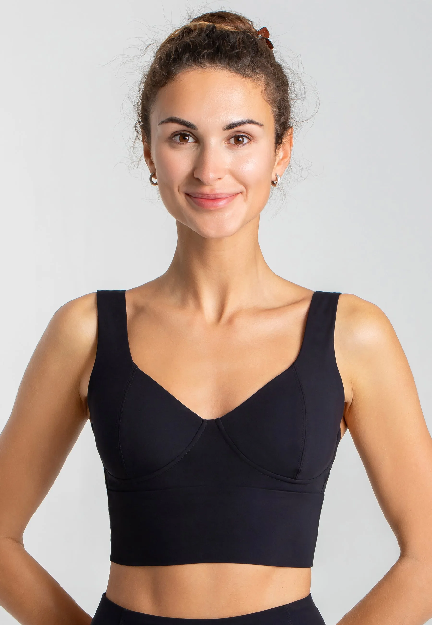 Element Korsett Crop Top - Schwarz