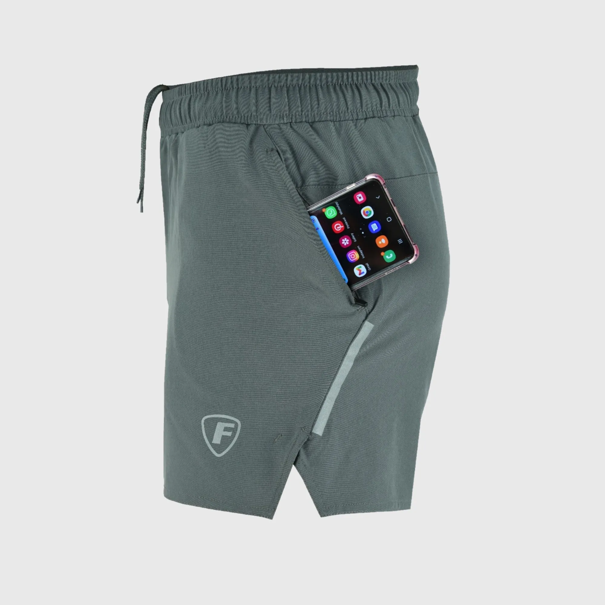 Fdx Men's & Boy's 5" Pro Grey Running Shorts