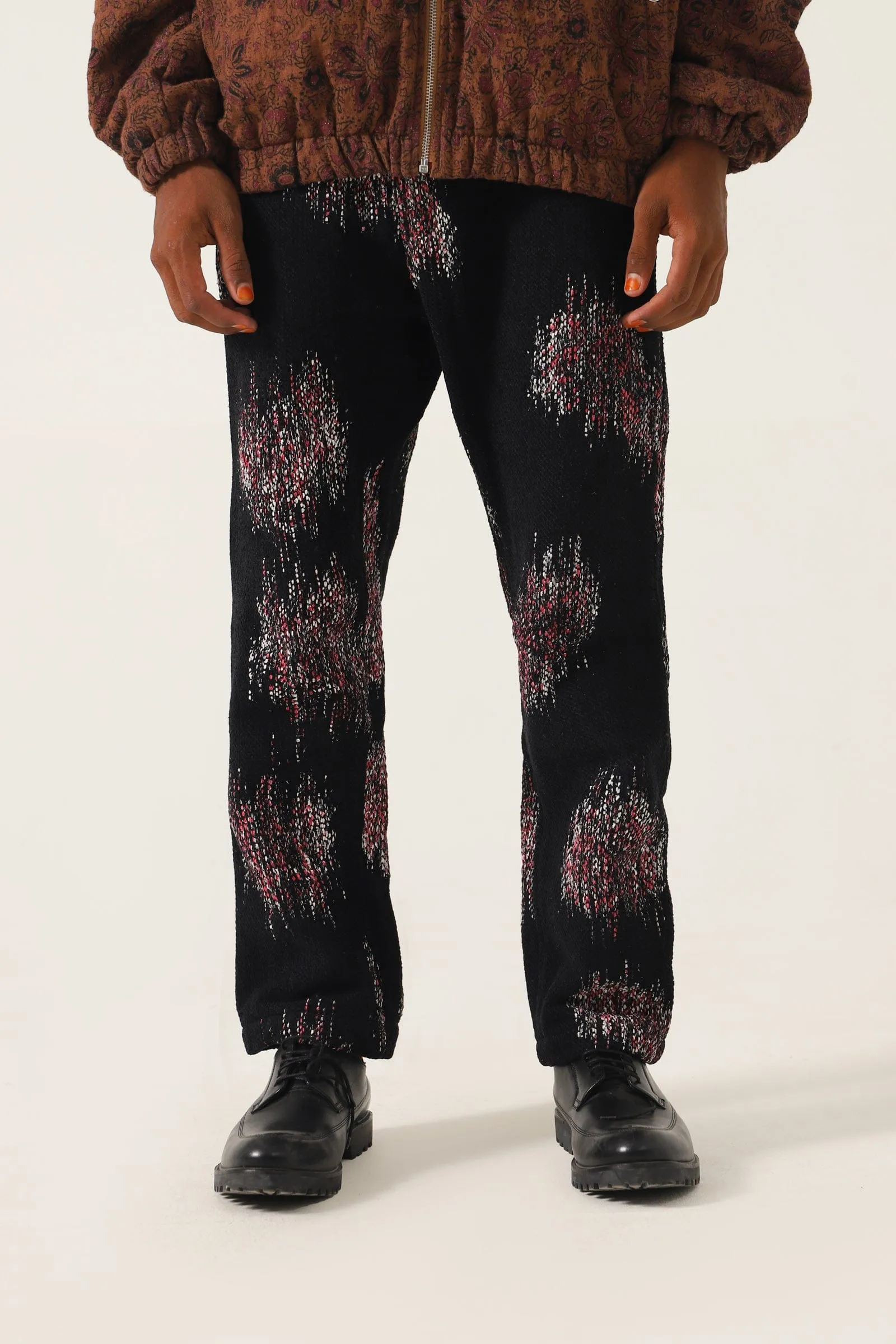 FLORAL WARP PRINT PANTS