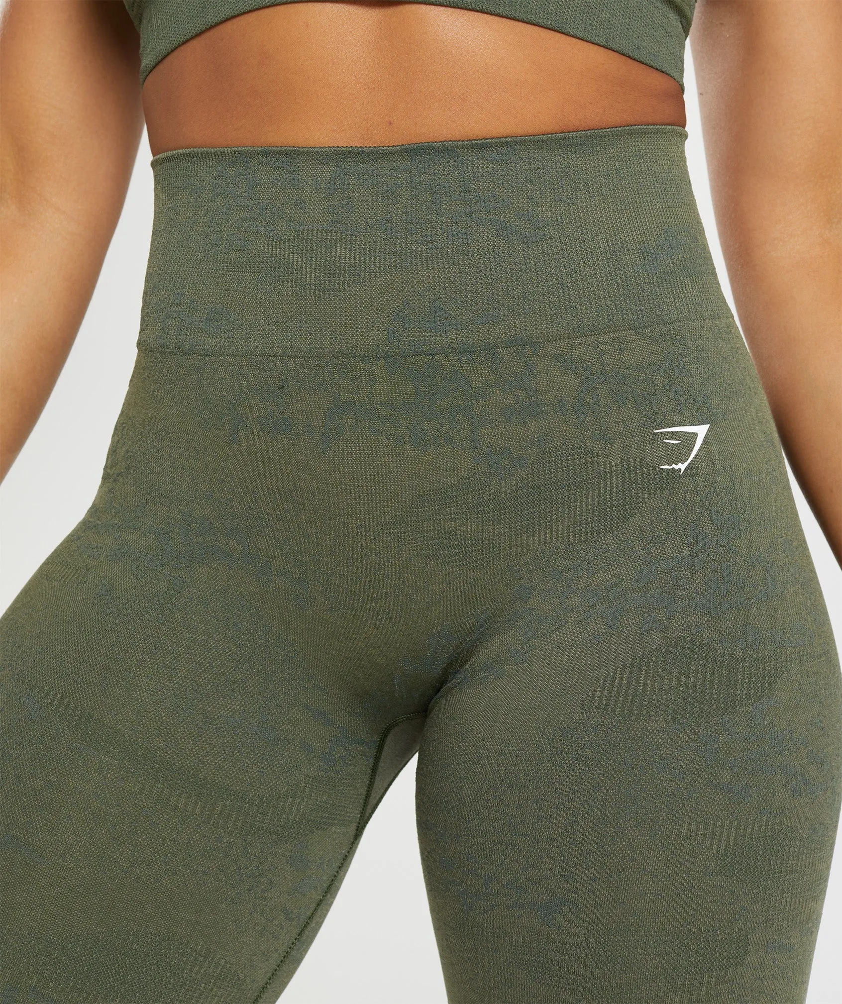 Gymshark Adapt Camo Seamless Leggings - Moss Olive/Core Olive