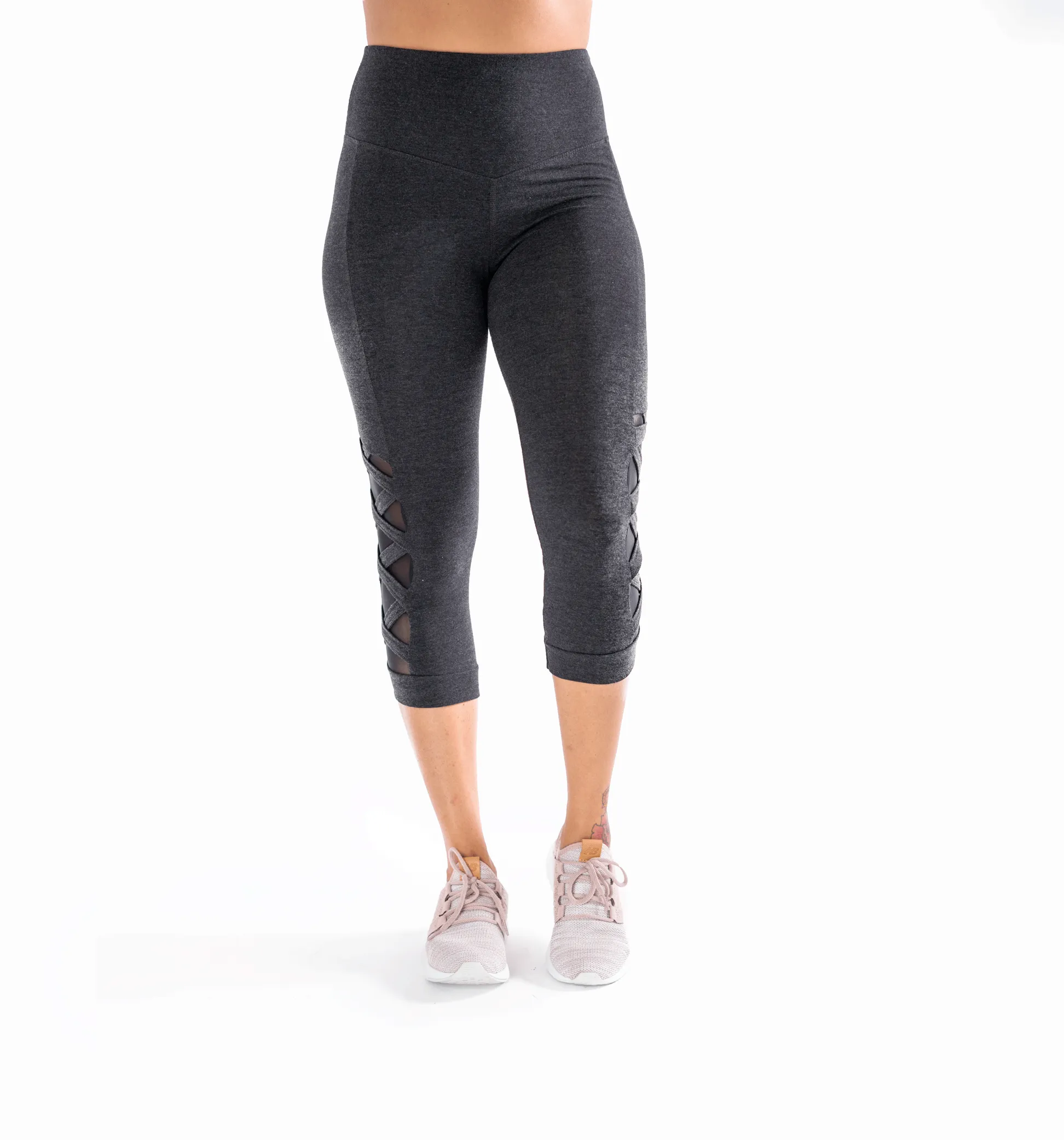 Heather Black High Waist Weave Leggings