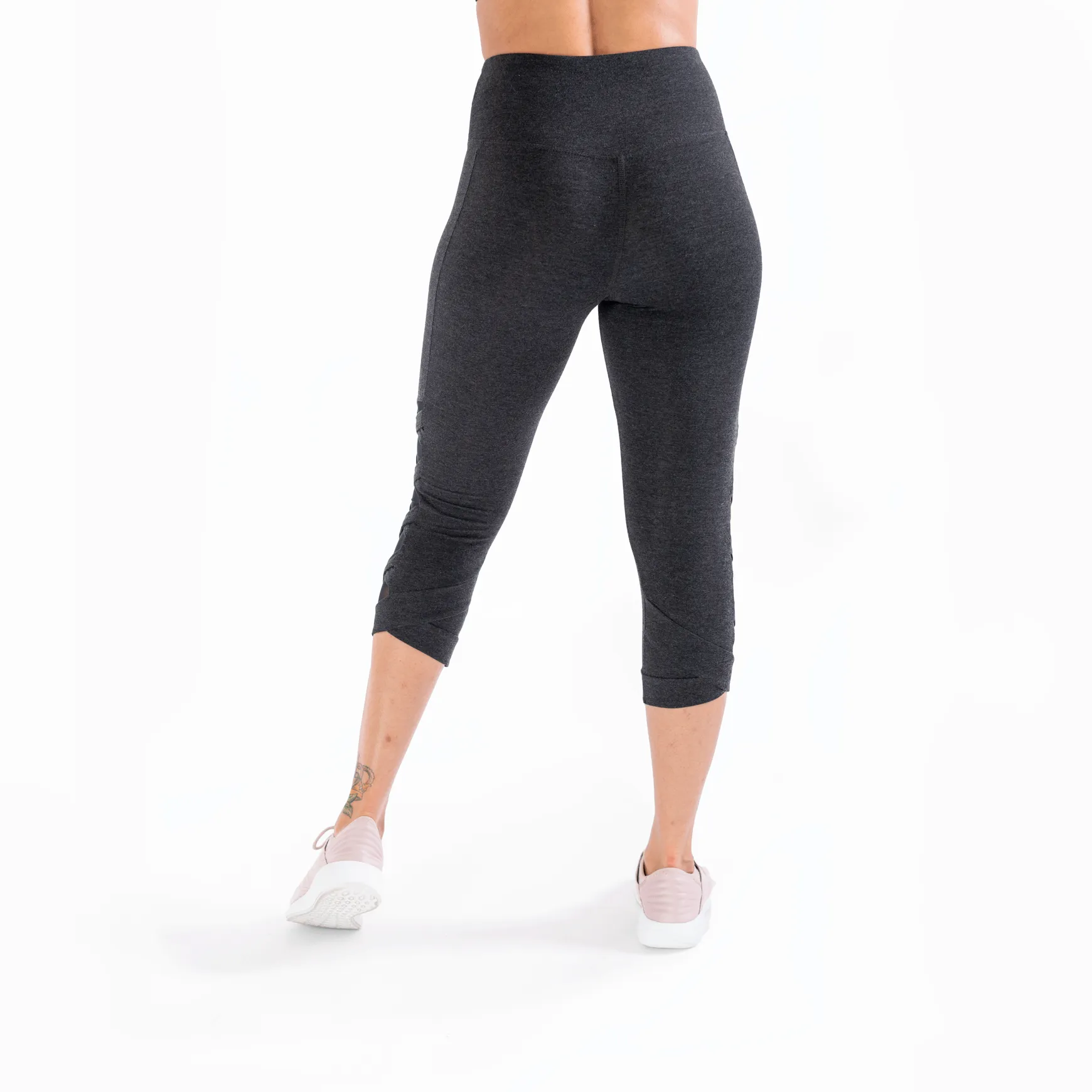 Heather Black High Waist Weave Leggings