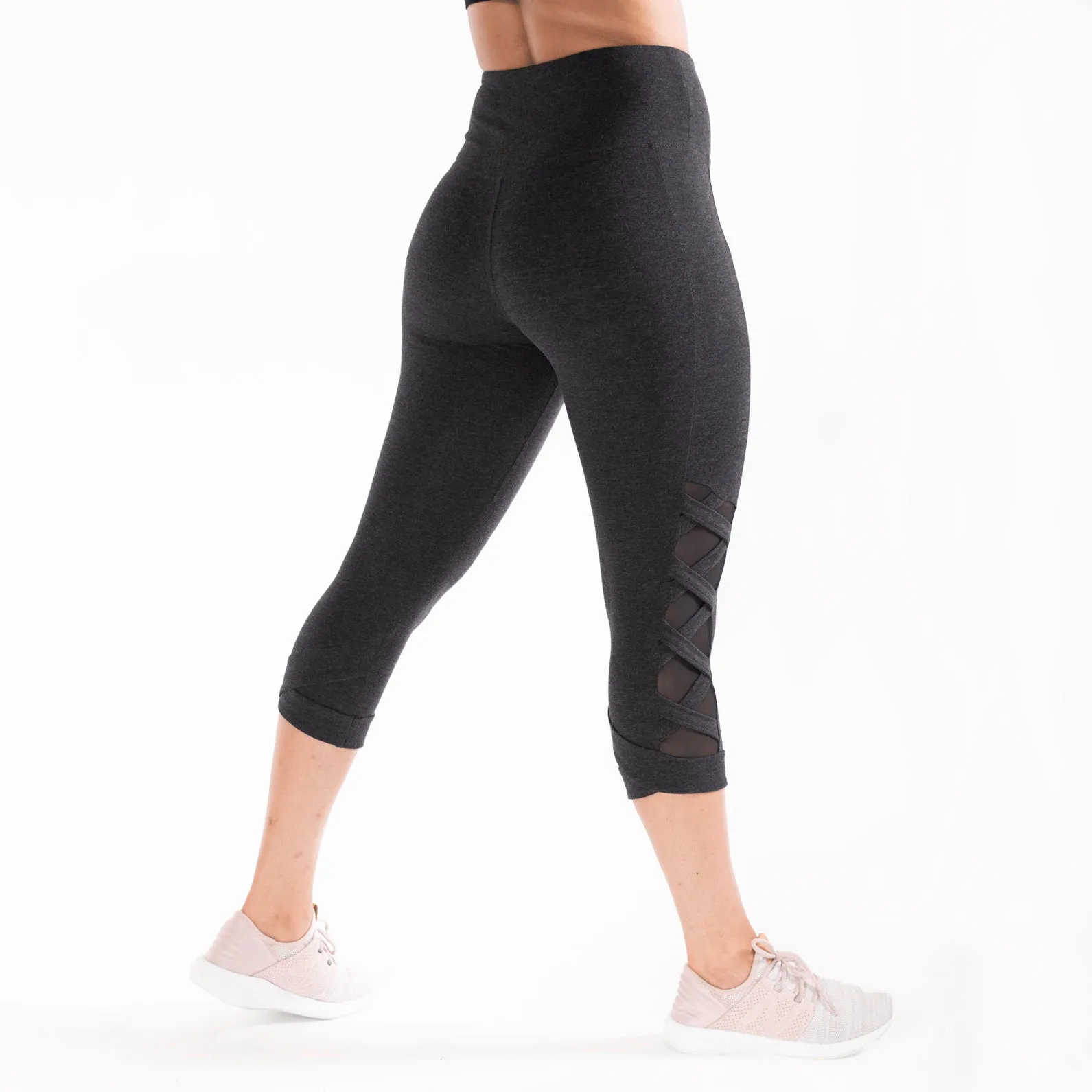 Heather Black High Waist Weave Leggings