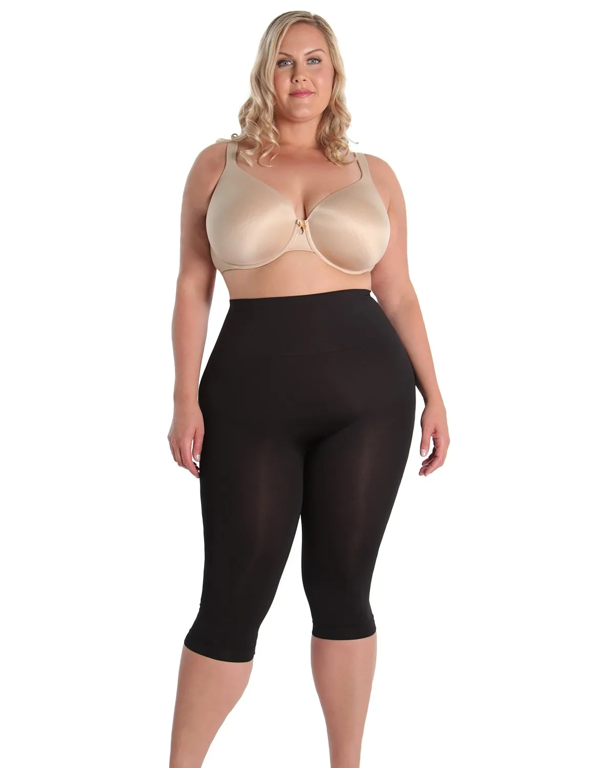 High-Waisted Tummy Control Shaping Capri Leggings