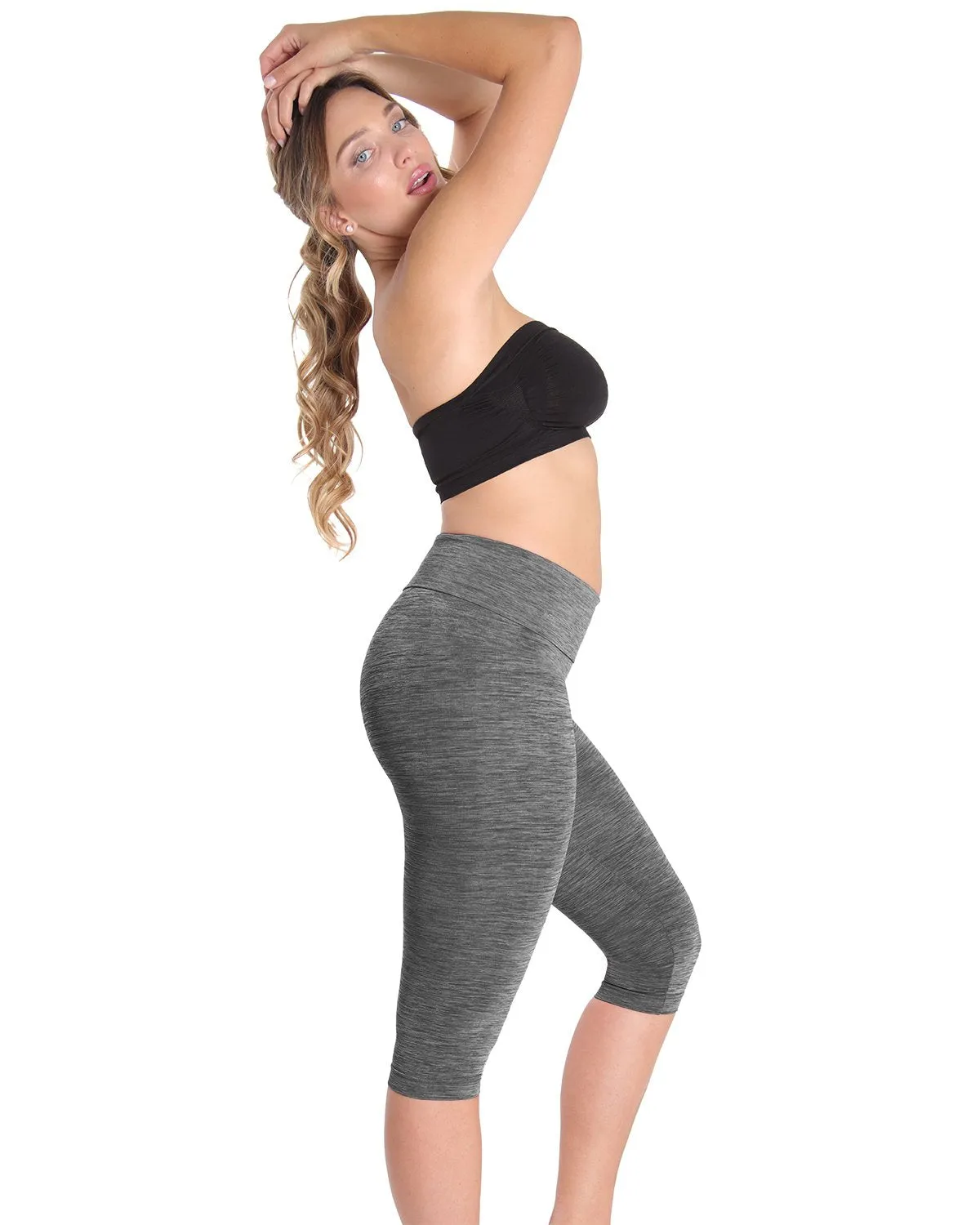 High-Waisted Tummy Control Shaping Capri Leggings