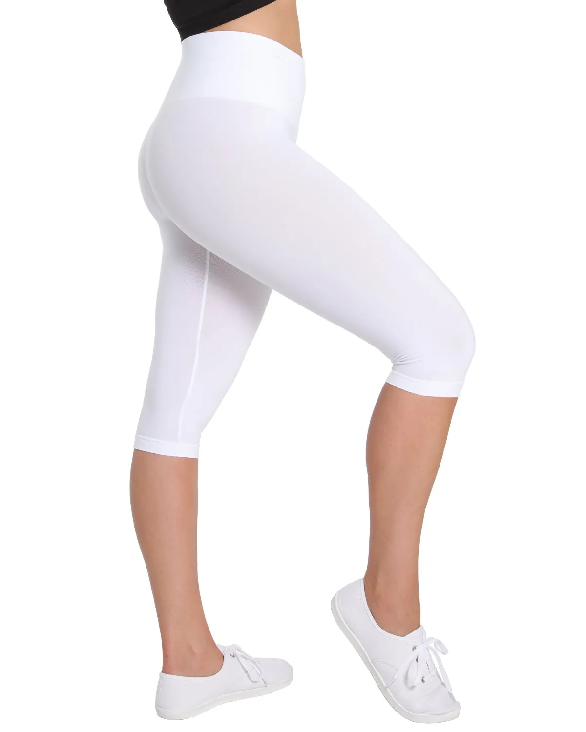 High-Waisted Tummy Control Shaping Capri Leggings