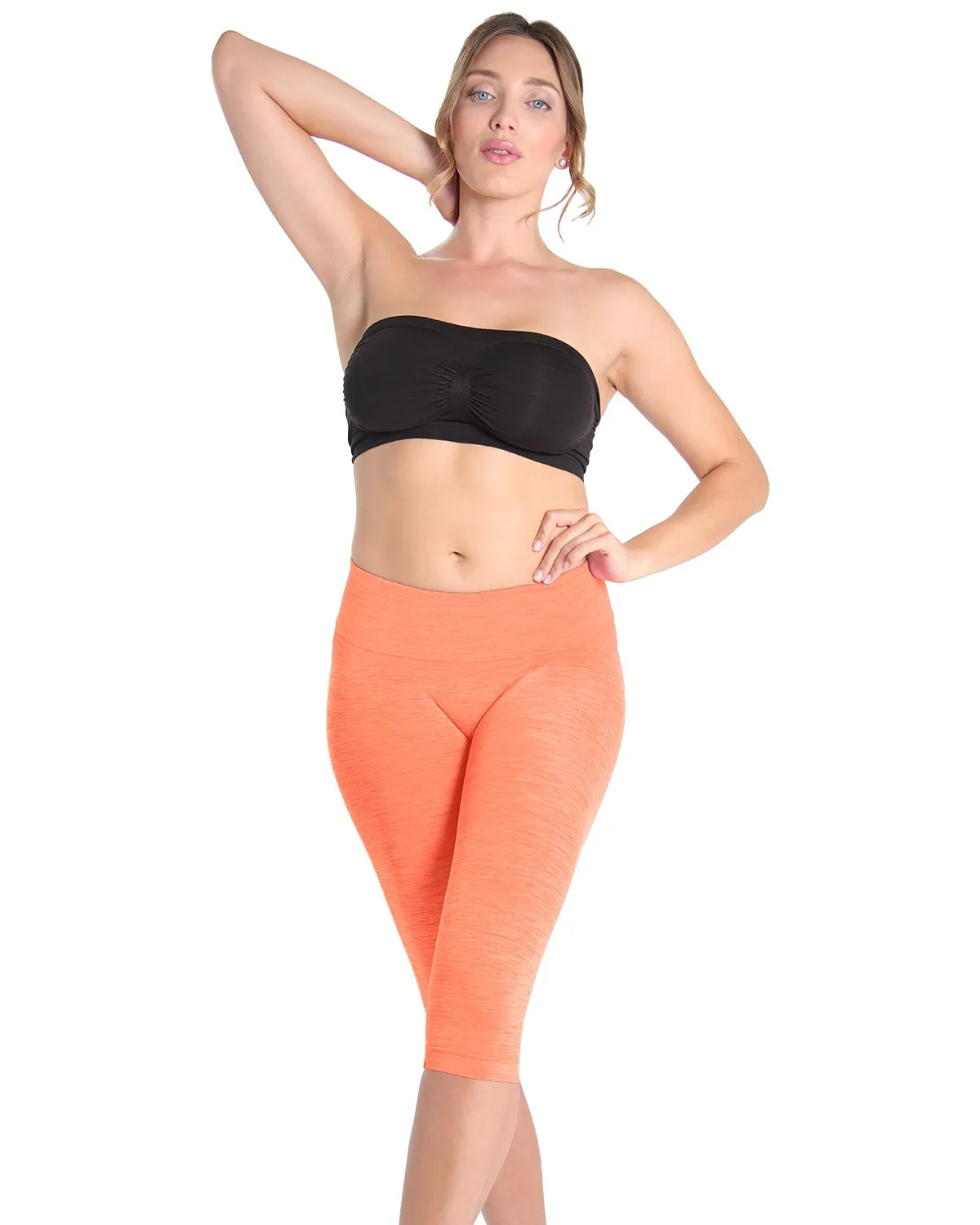 High-Waisted Tummy Control Shaping Capri Leggings