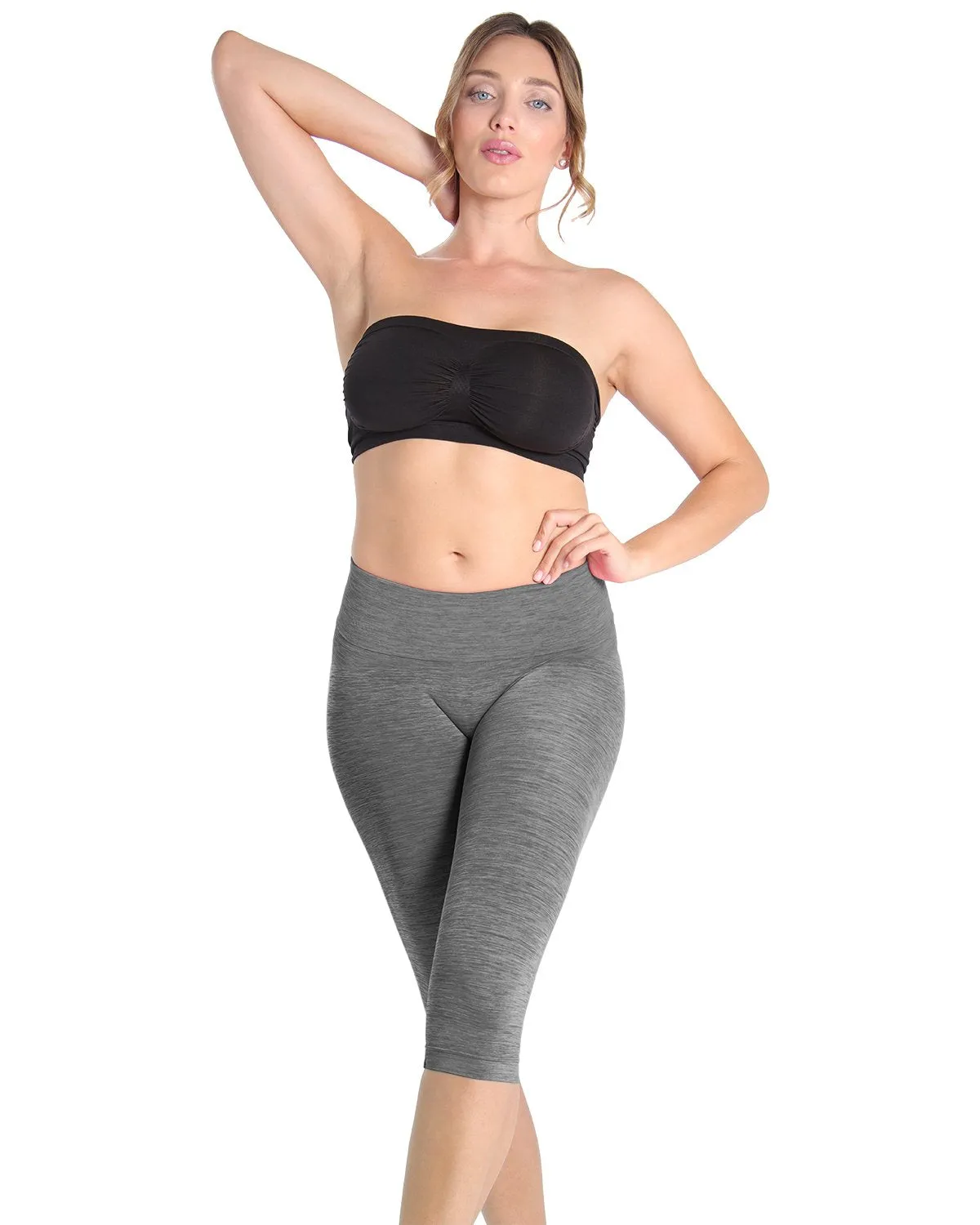 High-Waisted Tummy Control Shaping Capri Leggings