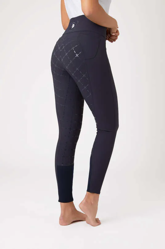 Horze Desiree Ladies Silicon FS High-Waist Breeches (Navy)