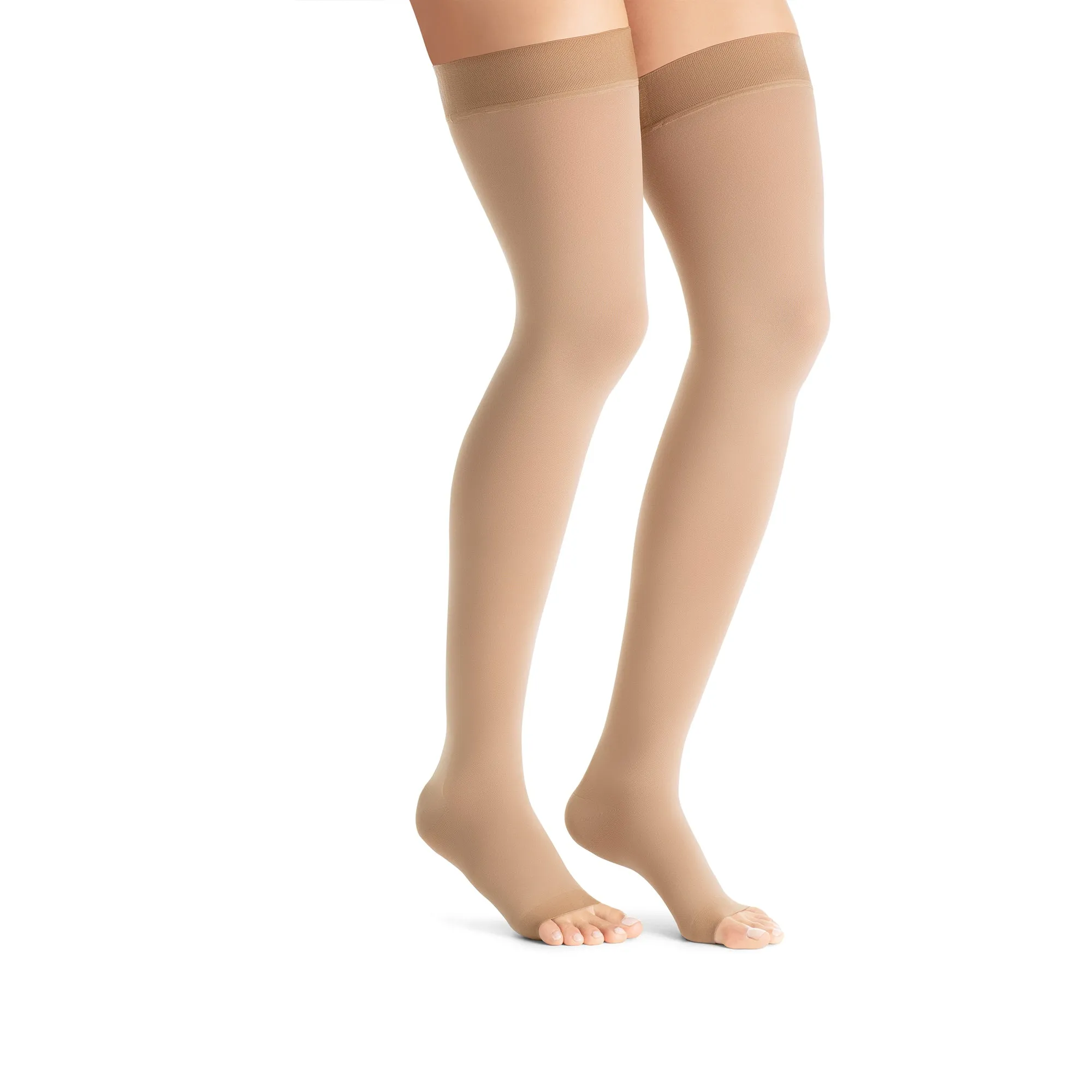 Jobst Opaque Open Toe Maternity Thigh Highs w/Top Band - 15-20 mmHg