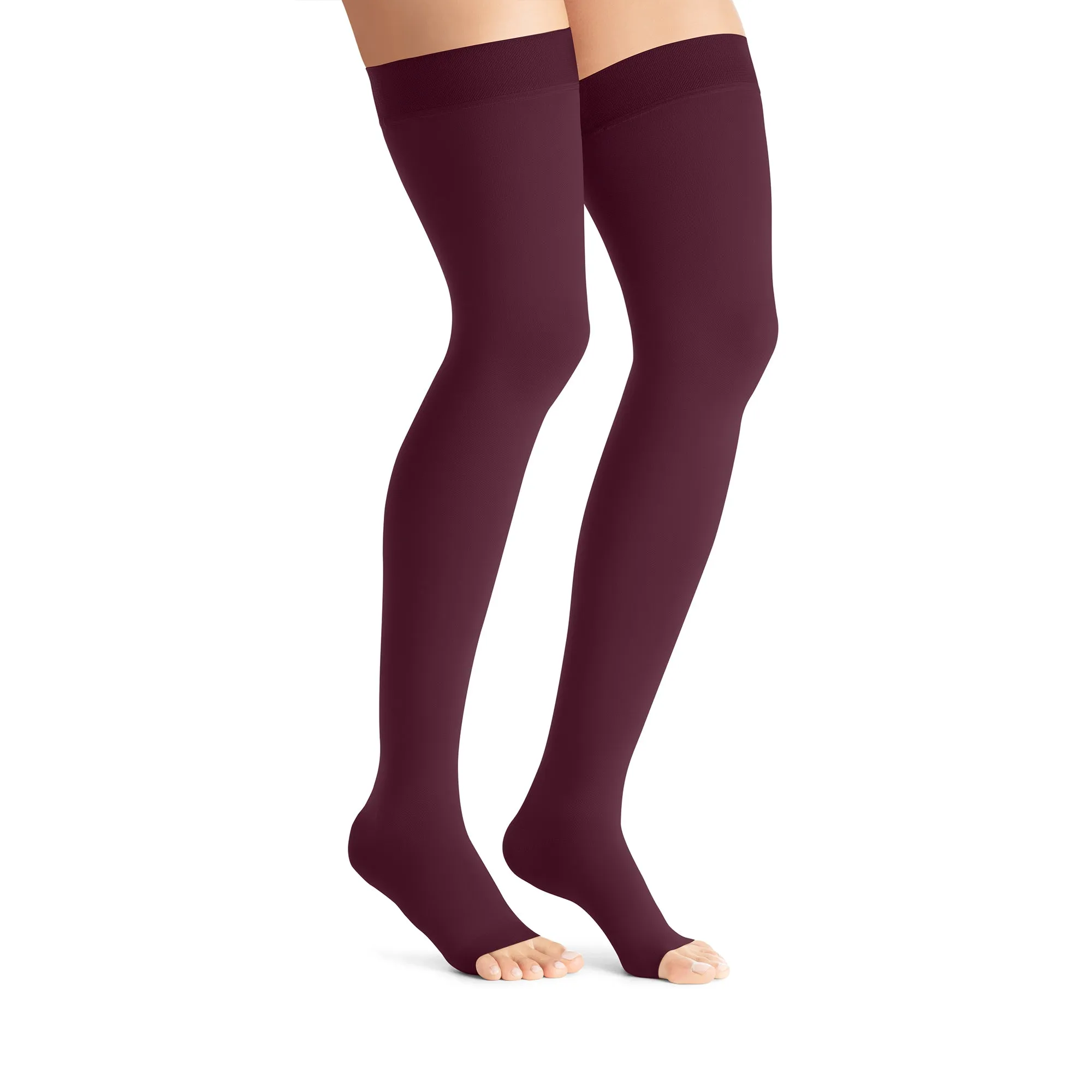 Jobst Opaque Open Toe Maternity Thigh Highs w/Top Band - 15-20 mmHg