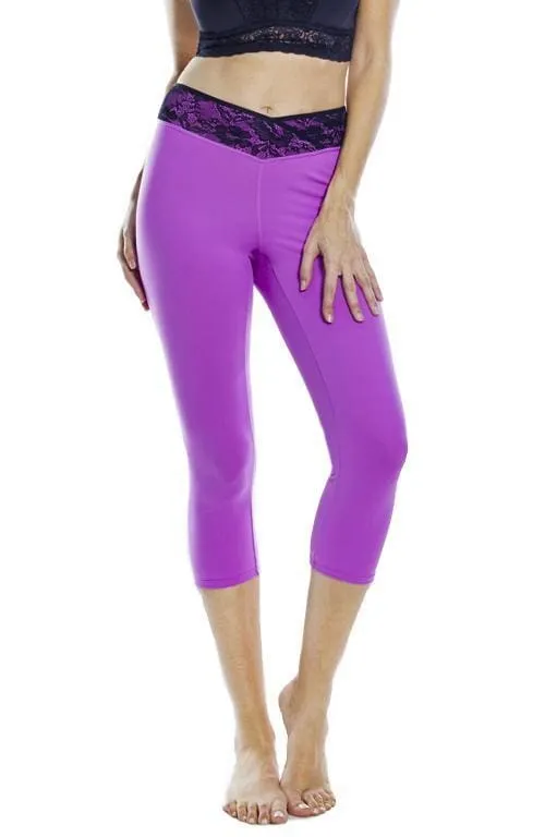 Lace Waist Capri Legging - FINAL SALE