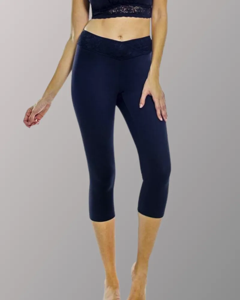 Lace Waist Capri Legging - FINAL SALE