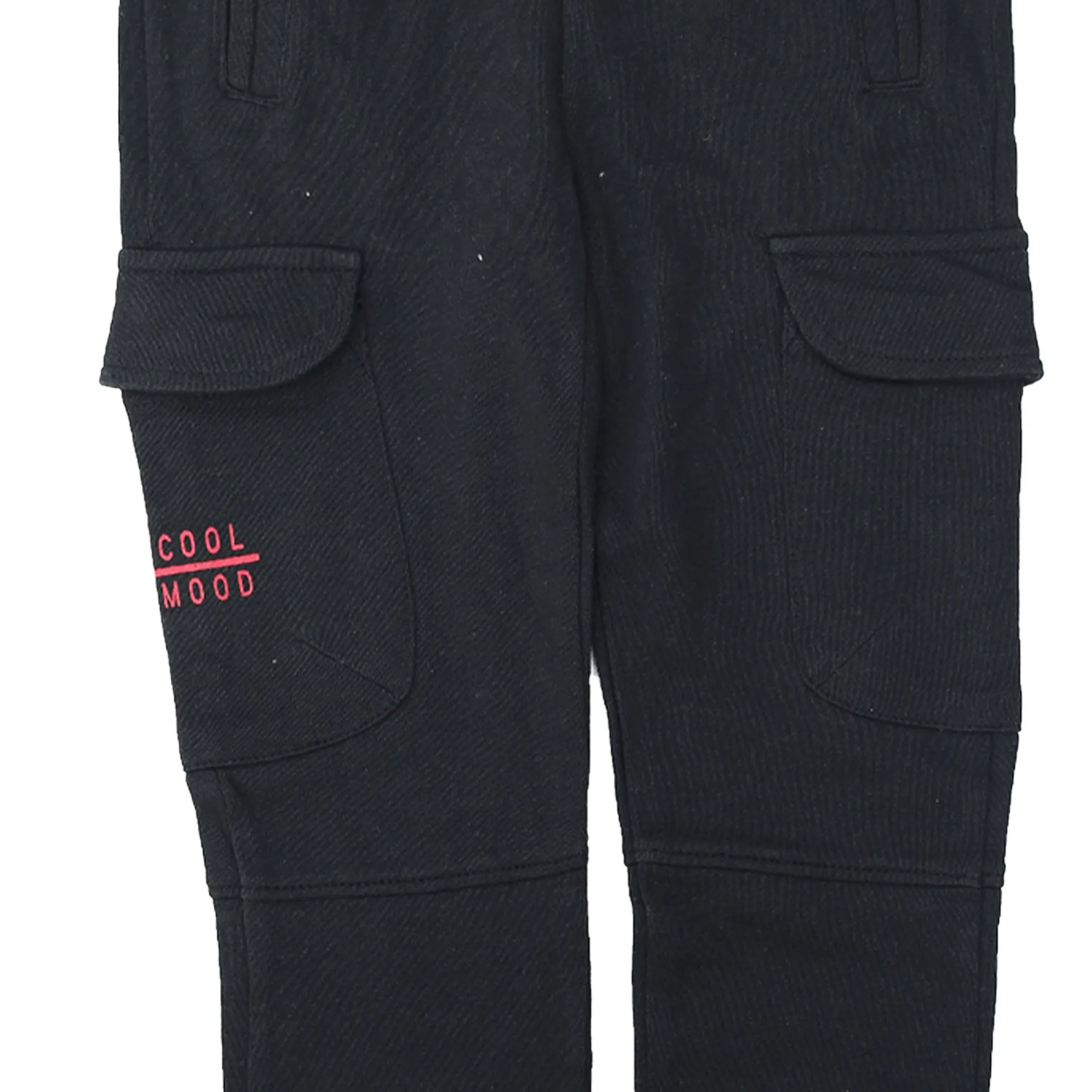 M.A.N.G.O - Kids 'Black' Cargo Pockets Terry Trousers MG1159