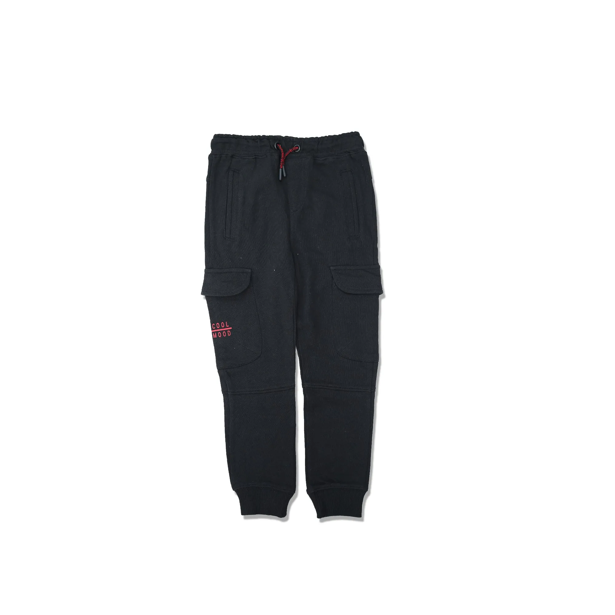 M.A.N.G.O - Kids 'Black' Cargo Pockets Terry Trousers MG1159