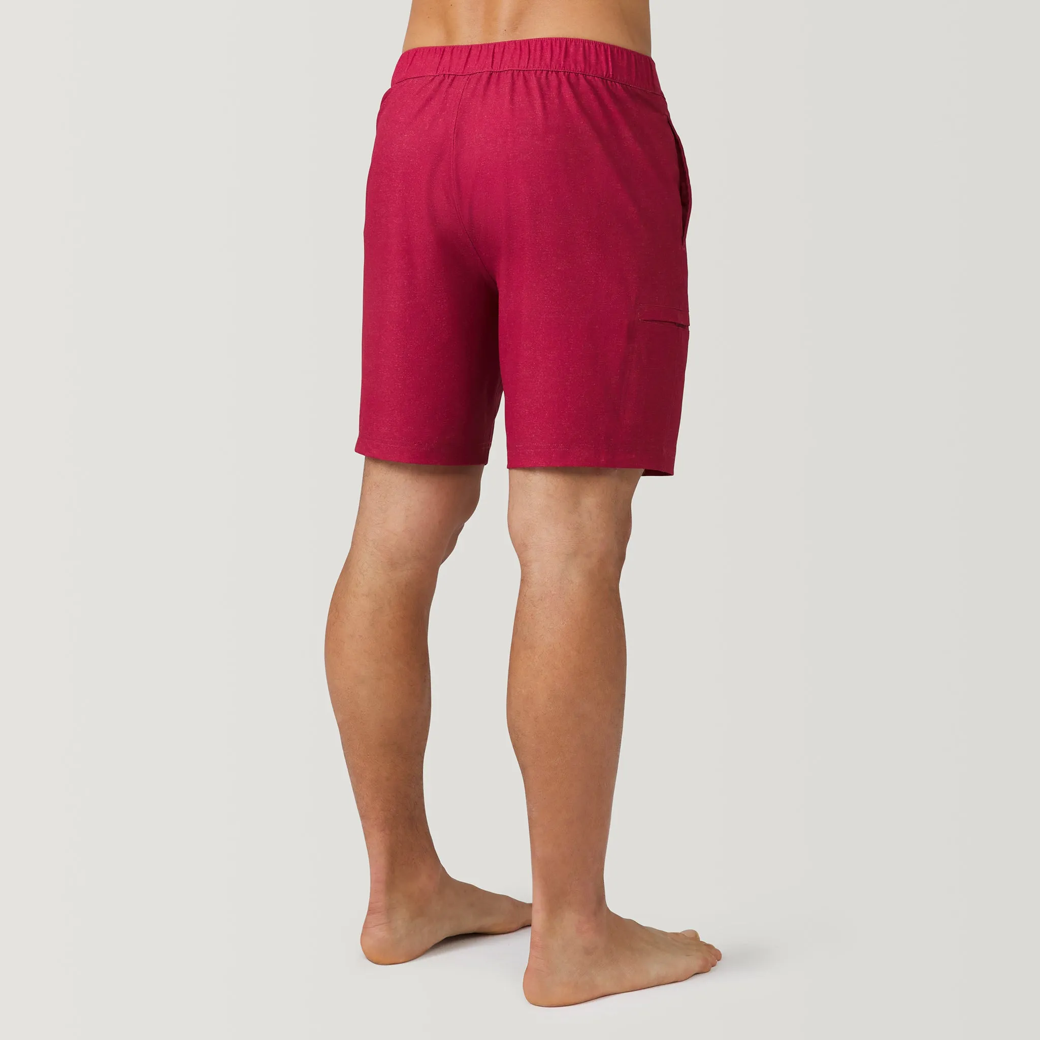 Men's Textured Solid Cargo Surf Swim Short