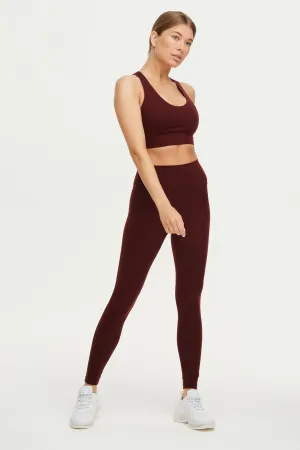 Motion Leggings mit hohem Bund - Henna Red