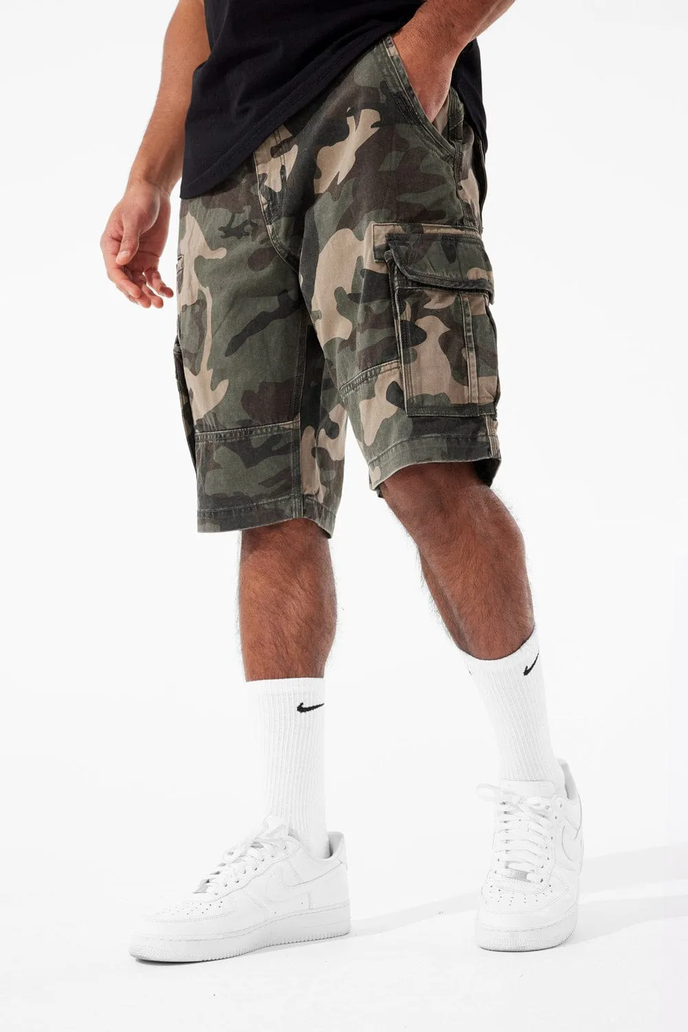 OG - Xavier Camo Cargo Shorts (Woodland)