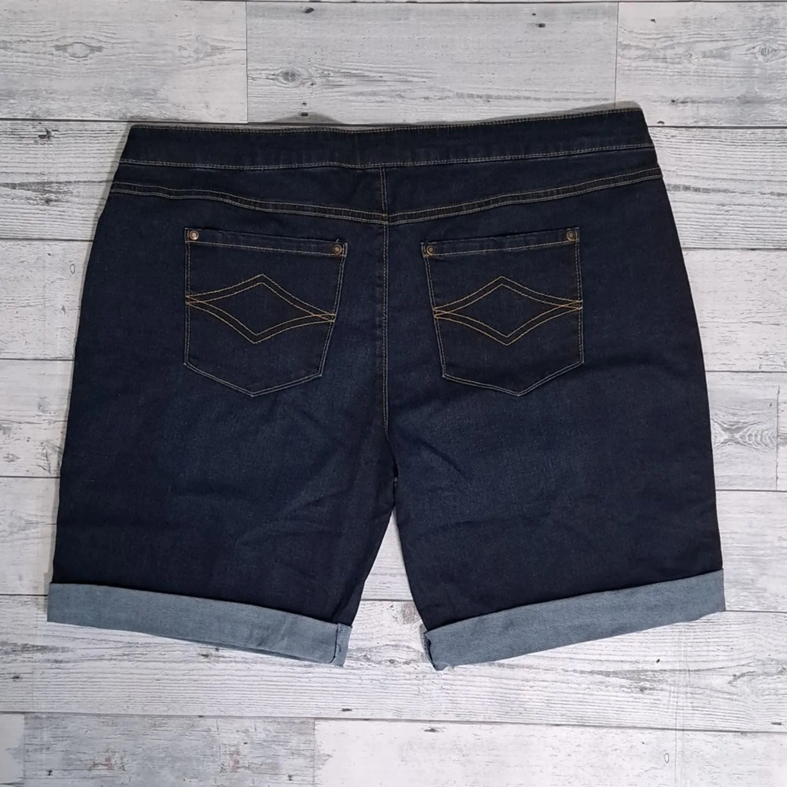 PajamaJeans Bermuda Shorts - Indigo Wash XL