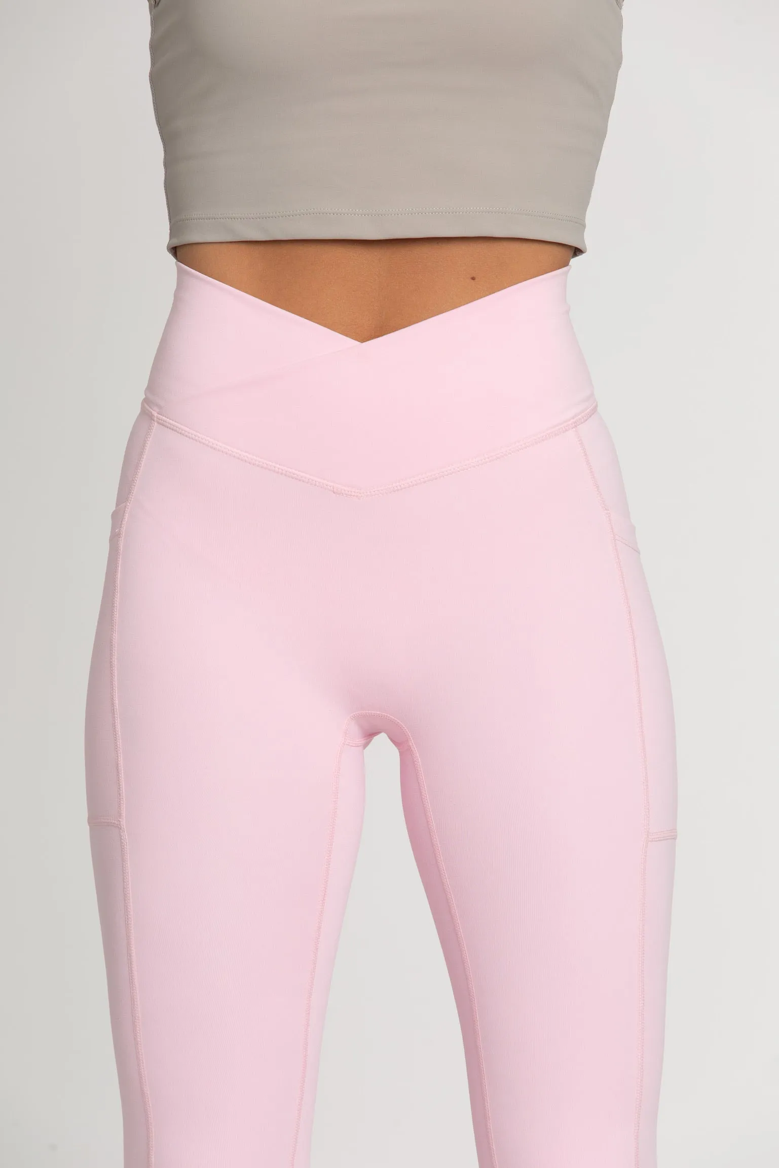 Pastel Pink Seamless Crossover Leggings