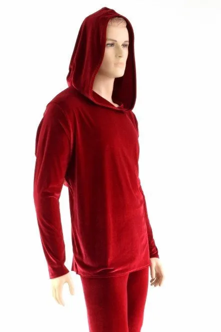 "Santa in the Hood" Mens Red Velvet Shirt and Pants Set