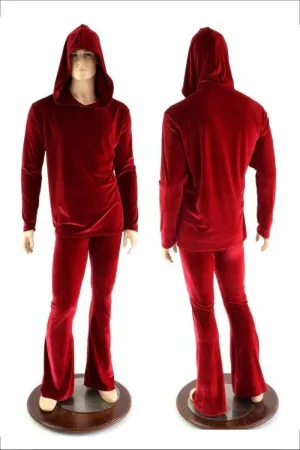 "Santa in the Hood" Mens Red Velvet Shirt and Pants Set