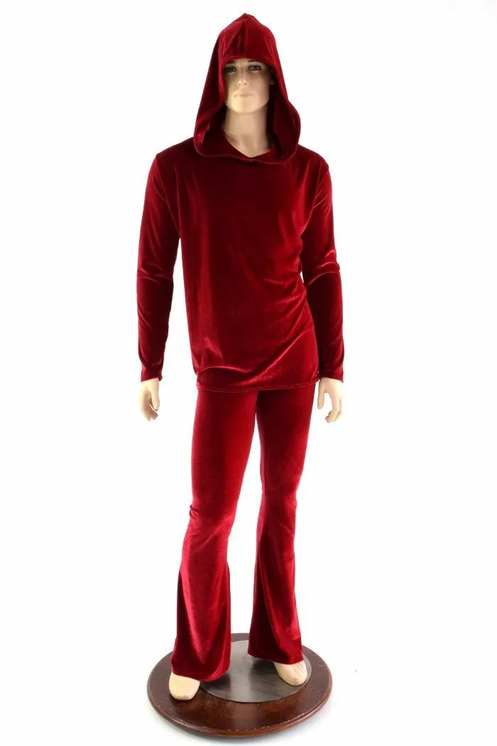 "Santa in the Hood" Mens Red Velvet Shirt and Pants Set