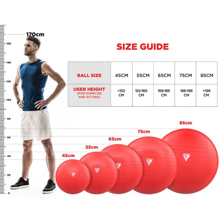 RDX B1 Inflatable Anti-Slip Yoga Ball with Portable Foot Air Pump