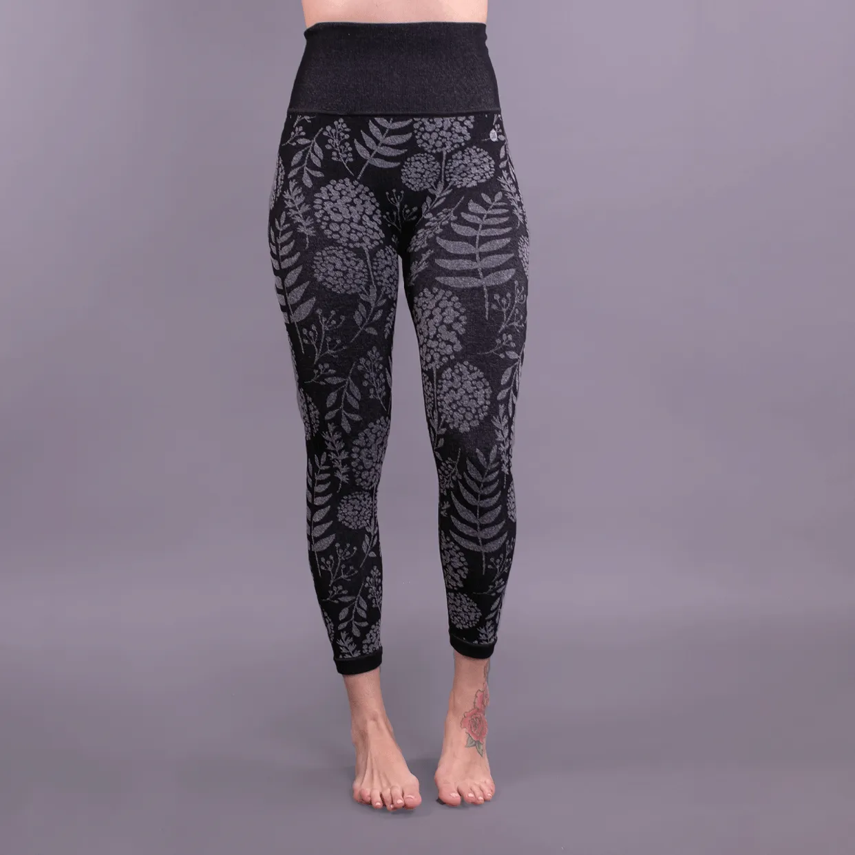 Seamless High Waist Hydrangea Print Leggings