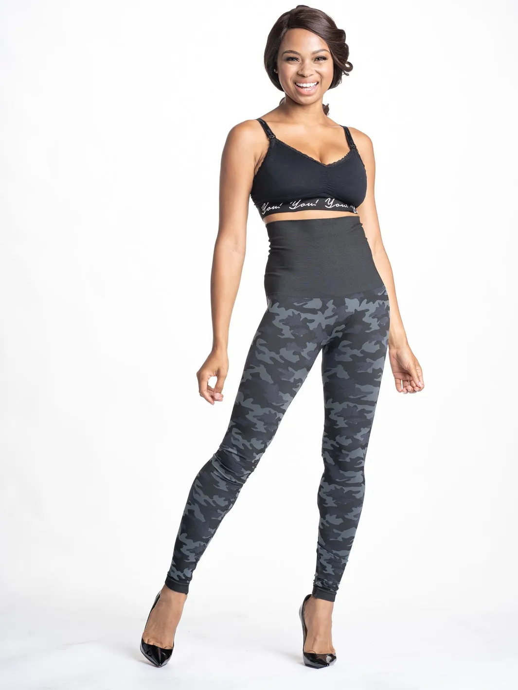 Snapback™ Postpartum Leggings - Black Camo