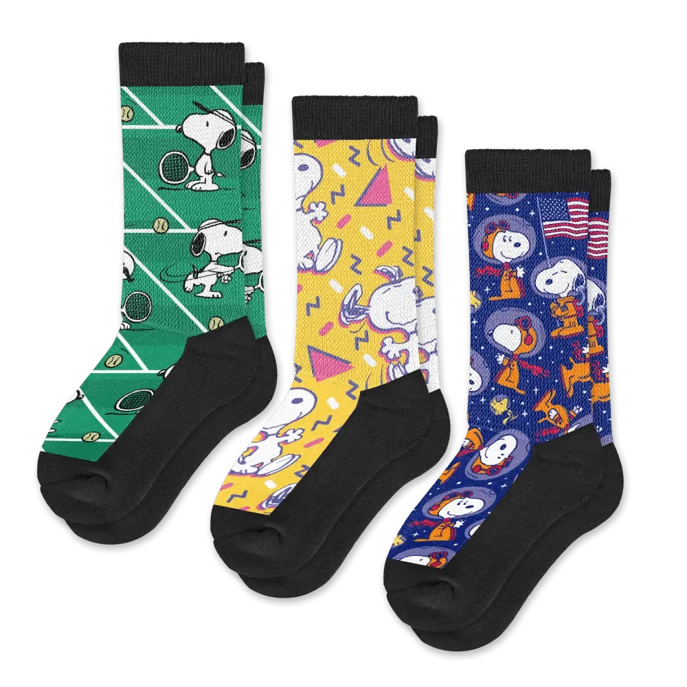 Snoopy Adventure EasyStretch™ Diabetic Socks Bundle 3-Pack