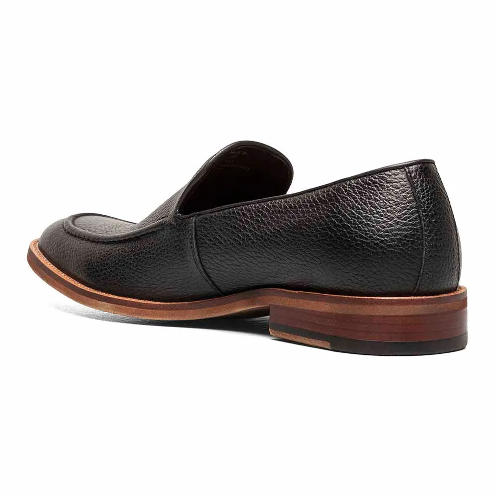 Stacy Adams Black PRENTICE Tumbled Leather Moc Toe Slip On