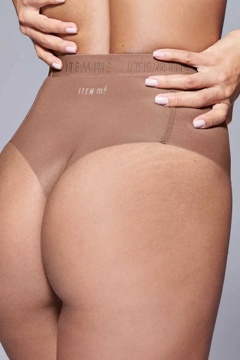 Supportive All Mesh Brazilian Briefs Nude Olive