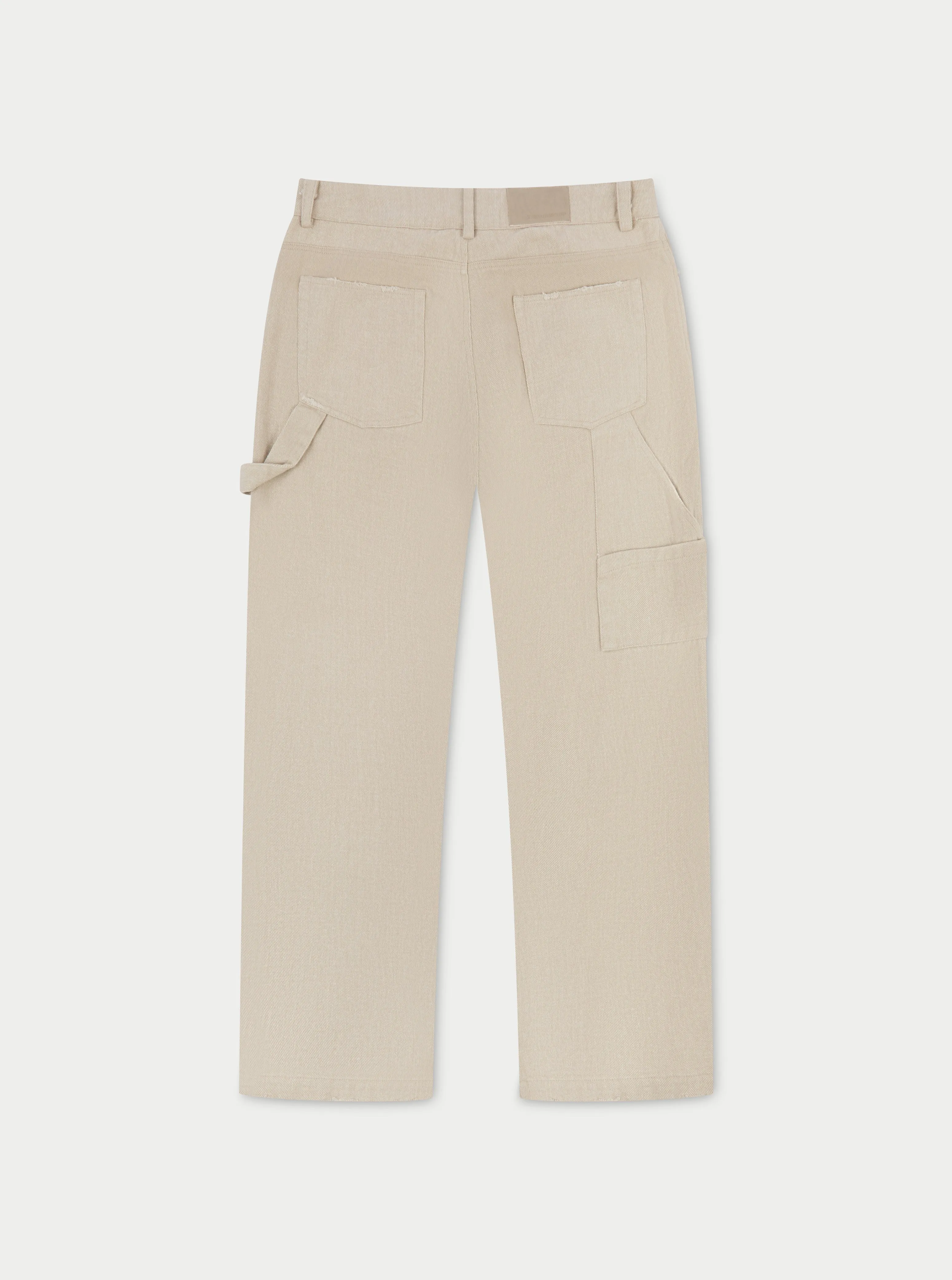 TWILL RIVET DETAIL CARPENTER PANT - BEIGE