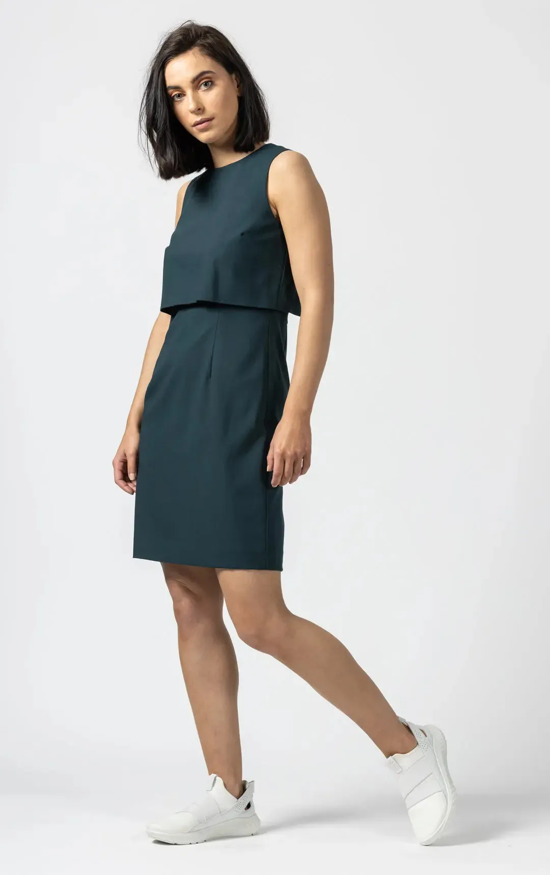 WOOL BLEND SHIFT DRESS - CLEARANCE