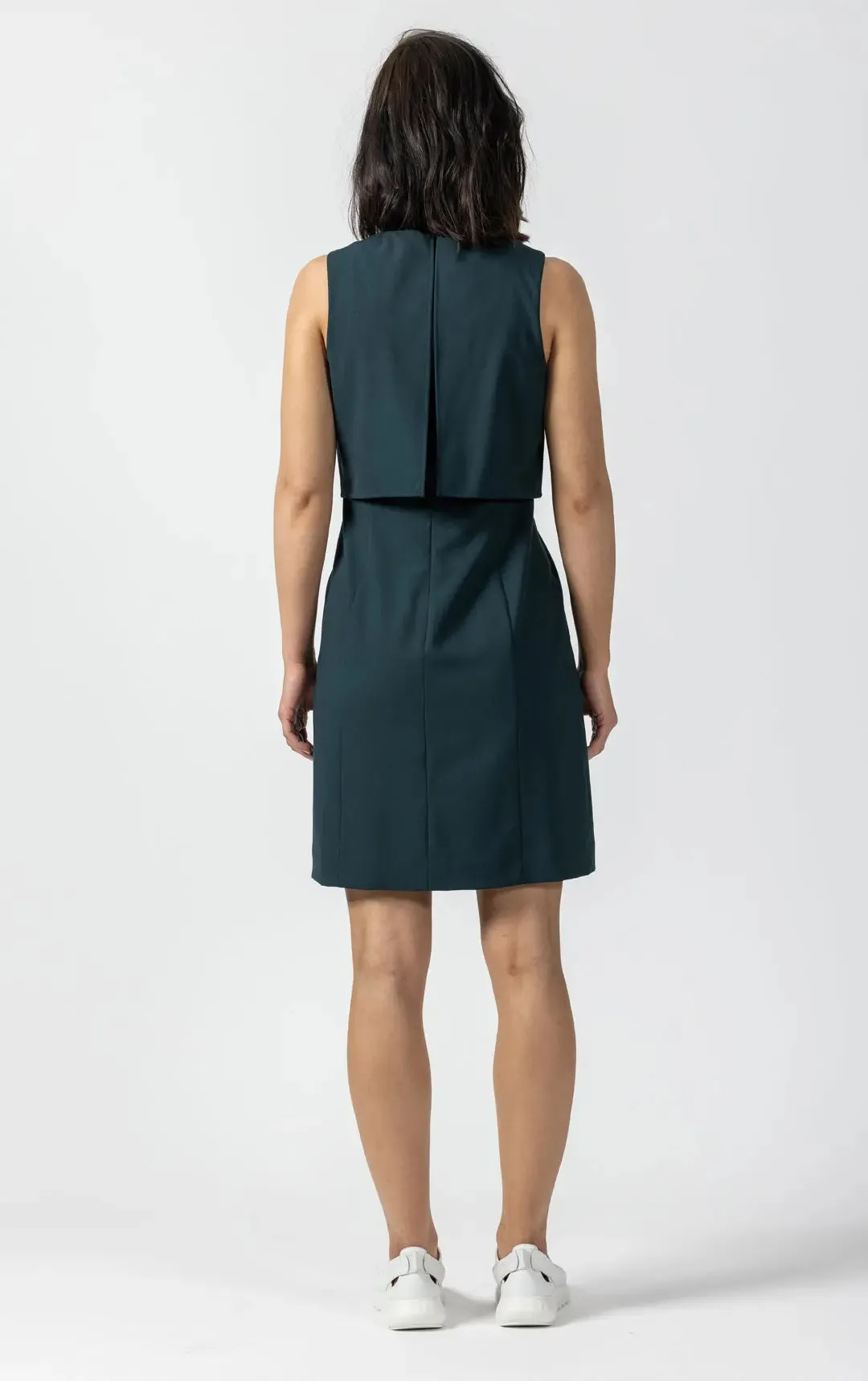 WOOL BLEND SHIFT DRESS - CLEARANCE